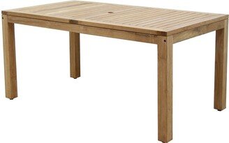 Amazonia Brown Rectangular Teak Wood Outdoor Dining Table - 63 in. L x 35 in. W x 30 in. H