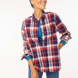 Women's Plaid Flannel Shirt-Jacket-AA