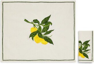 Les-Ottomans Lemon Placemat And Napkin Set