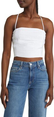 Wendy Pleated Cotton Poplin Crop Top