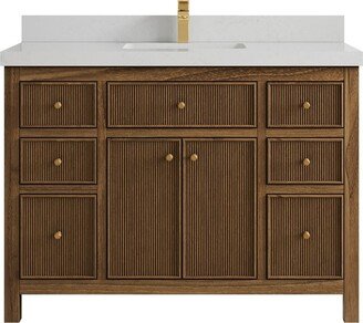 Willow Collections 48 x 22 Sonoma Teak Single Bowl Sink Bathroom Vanity in Dark Natural with Countertop