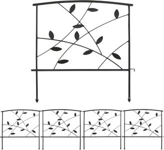 Sunnydaze Decor 5-Piece Modern Leaves/Vines Steel Border Fencing - 6 ft