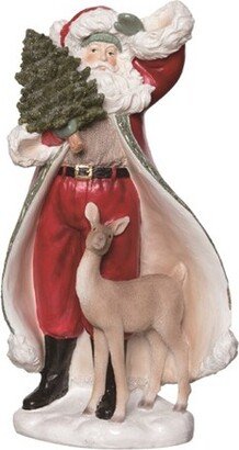 Resin 12.5 in. Multicolor Christmas Gilded Accent Santa Figurine