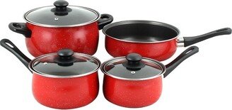 Casselman 7 piece Cookware Set in Red with Bakelite Snow Handle