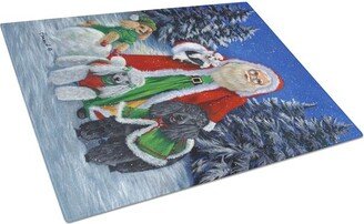 PPP3150LCB Poodle Christmas Santa Glass Cutting Board