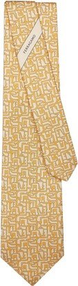 Abstract-Print Silk Tie-AB