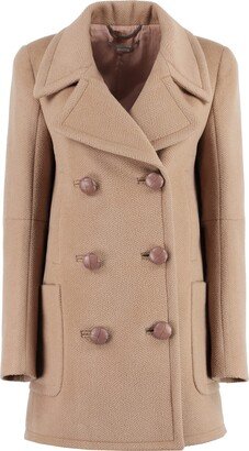 Double-breasted Wool Coat-BE