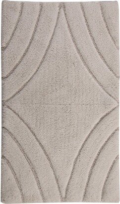 Knightsbridge Diamond 220 GSF Non Skid Back Bath Rug 17 x 24 - Ivory