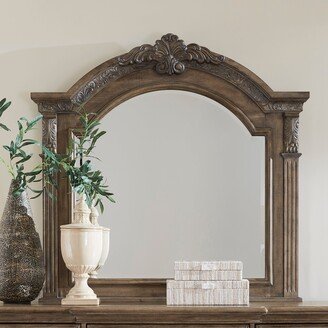 Carlisle Court Chestnut Finish Arched Mirror