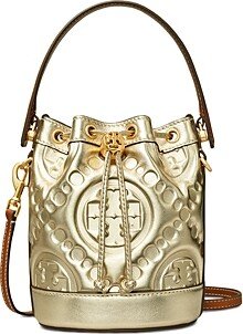 T Monogram Metallic Puffy Mini Bucket Bag