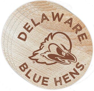 Delaware Blue Hens Wood Coaster Engraved 4-Pack