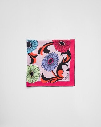 Printed Silk Twill Scarf-AA