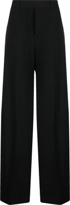 Straight-Leg Cotton-Blend Trousers-AA