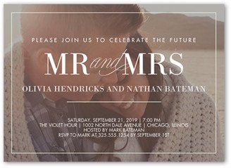 Engagement Party Invitations: Our Beginning Engagement Party Invitation, Green, 5X7, Standard Smooth Cardstock, Square