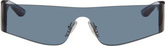 Blue Mono Rectangle Sunglasses