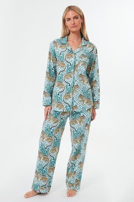 Printfresh x Tuckernuck Mint Bagheera Leopard Long PJ Set