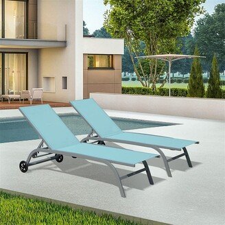 IGEMAN Chaise Lounge Outdoor Set of 2 with Wheels