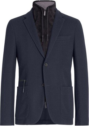 Layered Single-Breasted Blazer-AD