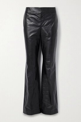 Baer Flared Leather Pants - Black