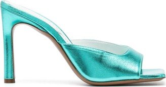 100mm High-Heel Metallic-Finish Sandals