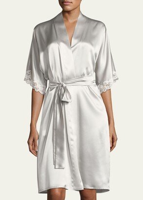 Bijoux Short Silk Robe-AB