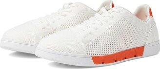 Breeze Tennis Knit Sneakers (White/Swim Orange) Men's Shoes