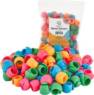 JumblCrafts 100 Pcs. Thread Spool Savers for Sewing/Embroidery Threads Flexible Spool Huggers Prevent Against Loose Ends and Thread Tangles