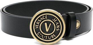 Logo-Buckle Leather Belt-AK