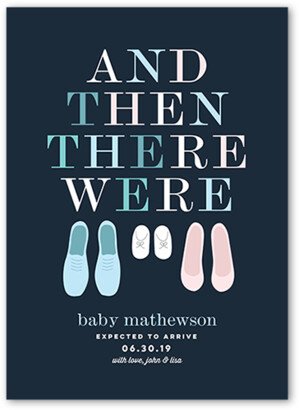 Birth Announcements: New Shoes Pregnancy Announcement, Blue, Standard Smooth Cardstock, Square