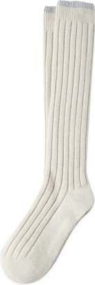 Cashmere Chiné Rib Knit Socks