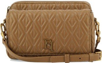 Medium CrossaElisabetta Franchi Logo Plaque Quilted Medium Crossbody Bagbody Bag With Diamond Pattern