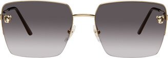 Gold 'Panthère de Cartier' Square Sunglasses