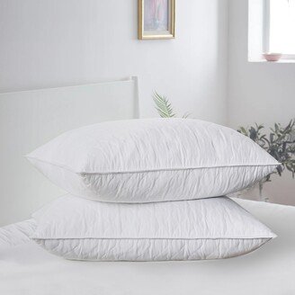 PeaceNest Quilted Feather and Polyester Blend Pillow - Set of 2 - White