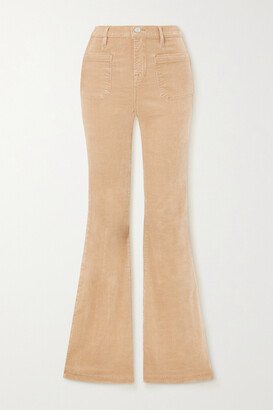 Le Bardot Cotton-blend Corduroy Flared Pants - Neutrals