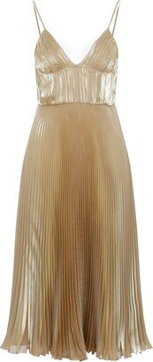 Pleated Midi Dress-AE