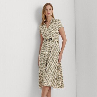 Ralph Lauren Equestrian-Print Georgette Dress