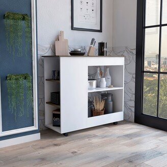 Kitchen Cart with Two Storage Shelves