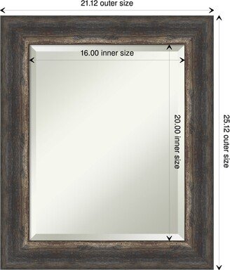 Beveled Wall Mirror - Bark Rustic Char Frame