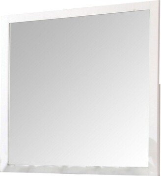 40 Inch Square Wall Mirror, Transitional, Solid Wood Frame - White - 0.75 L x 40 W x 40 H, in inches