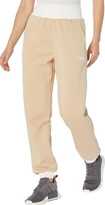 Cuffed Joggers with Trefoil Graphic Embroidery (Magic Beige) Women's Casual Pants