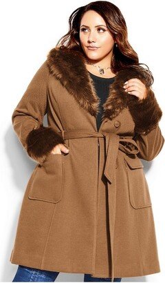 Women's Plus Size Make Me Blush Coat - caramel - 18W