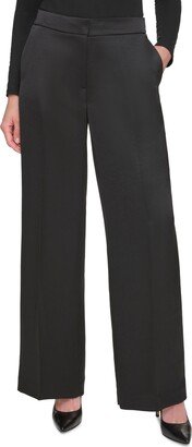 Petite Satin Wide-Leg Pants, Created for Macy's