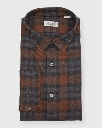 Men's Cotton Plaid Dress Shirt-AE