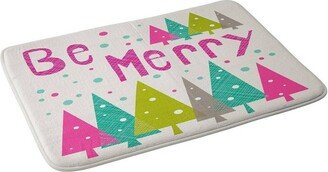 24x36 Be Merry Bath Mat Pink