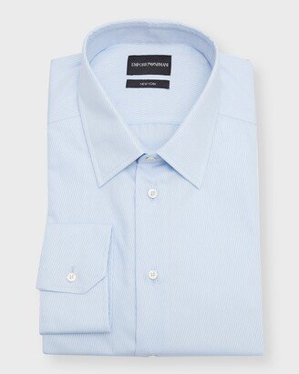 Men's Micro-Stripe Cotton Dress Shirt-AA