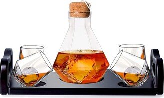 6-Piece Italian Crafted Glass Decanter and Whisky Glasses Set