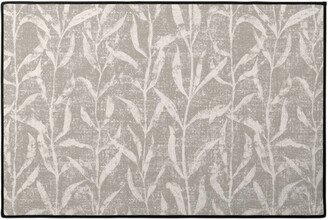 Door Mats: Grass Cloth With Leaves - Gray And Cream Door Mat, Beige