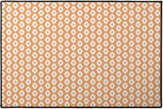 Door Mats: Diamond Girl - Orange Door Mat, Orange