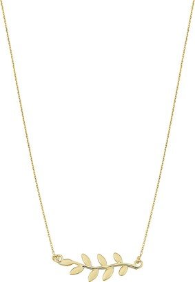 Oradina 14K Yellow Gold Peace & Love Necklace