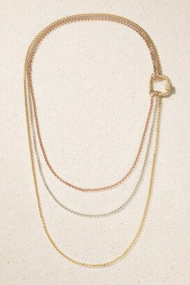 Meander Lock 14-karat White, Yellow And Rose Gold Necklace - One size